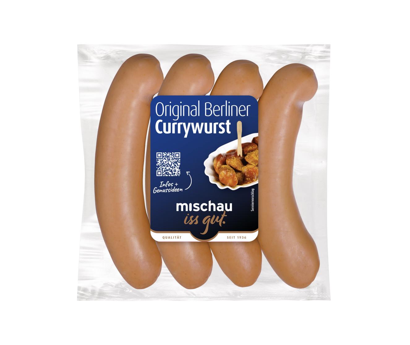 Original Berliner Currywurst im Naturdarm, umgerötet